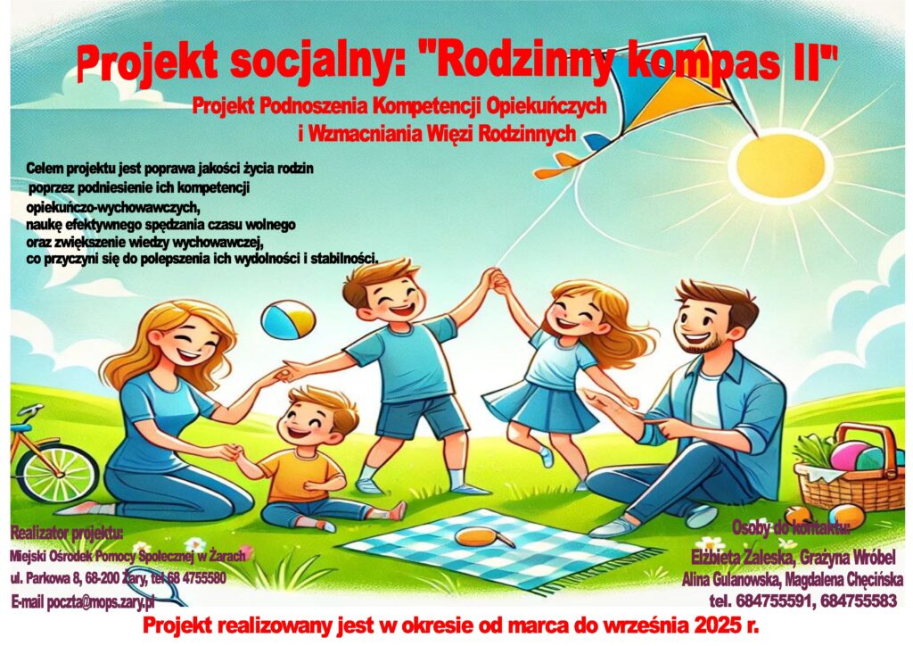 Plakat informacyjny dotyczący realizacji Projektu socjalnego 