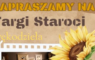 grafika z tekstem - zapraszamy na targi staroci i rękodzieła